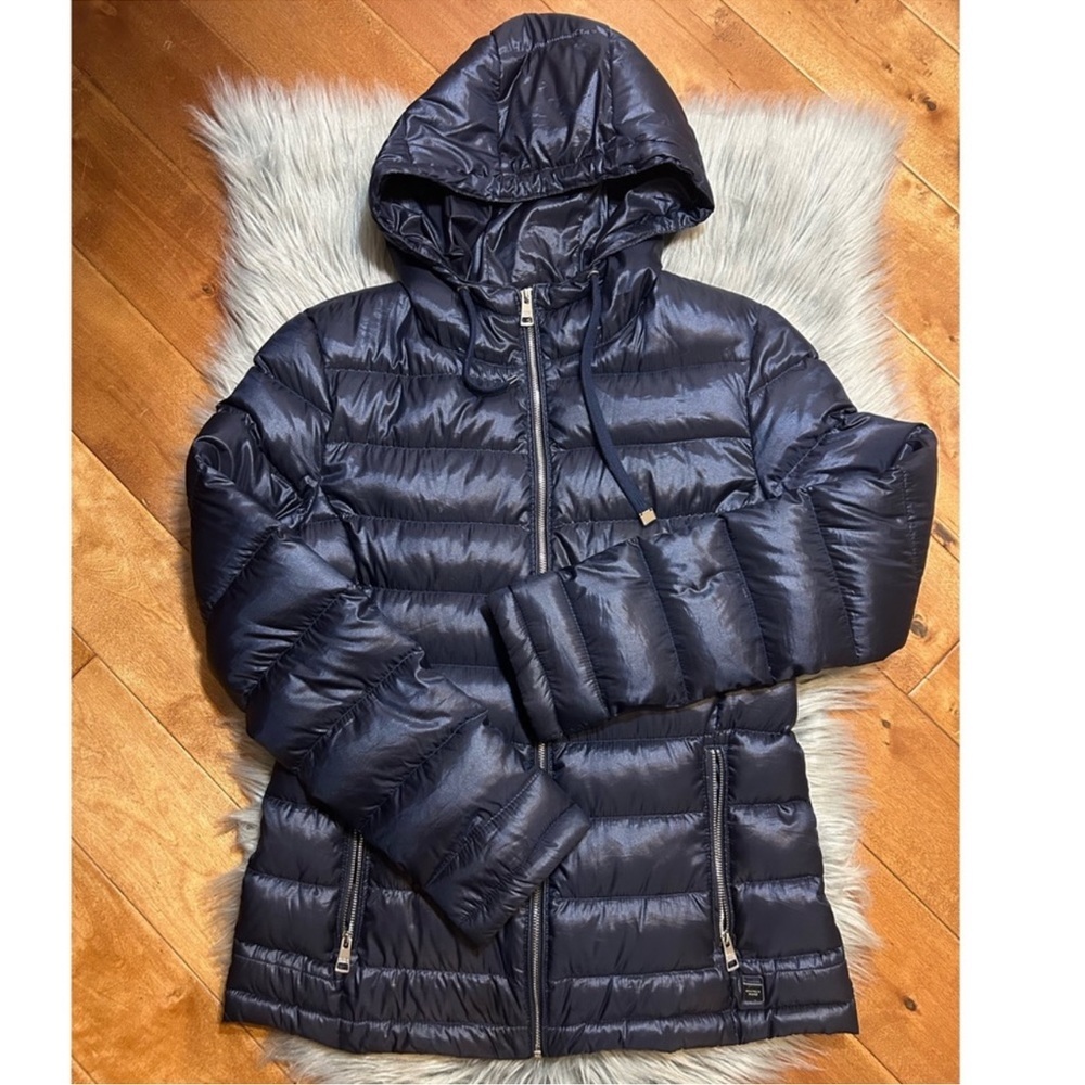 Andrew Marc Packable Lightweight Down Premium Jacket Navy - Picture 3 of 16